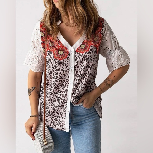 Print Sideboob Flounce Top